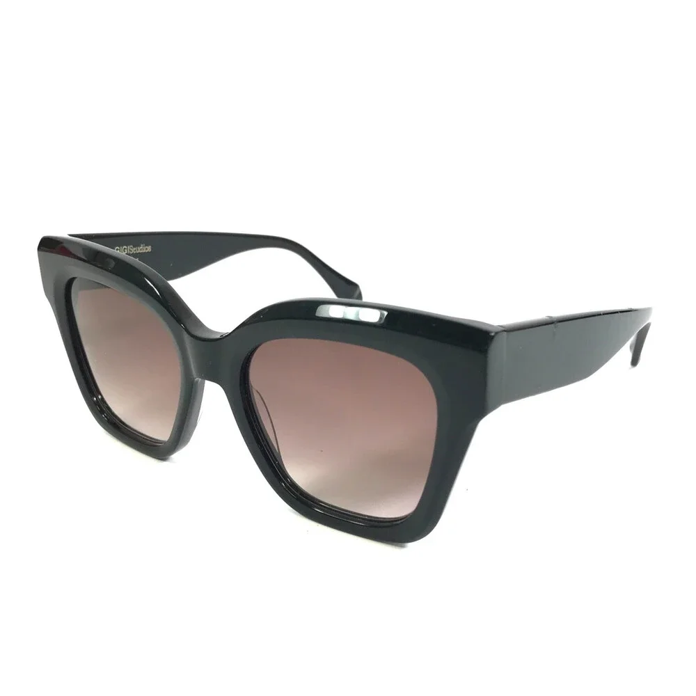 Gigi Studios Sunglasses ALTEA 6789/1 Shiny Black Frames with Red Gradient Lenses